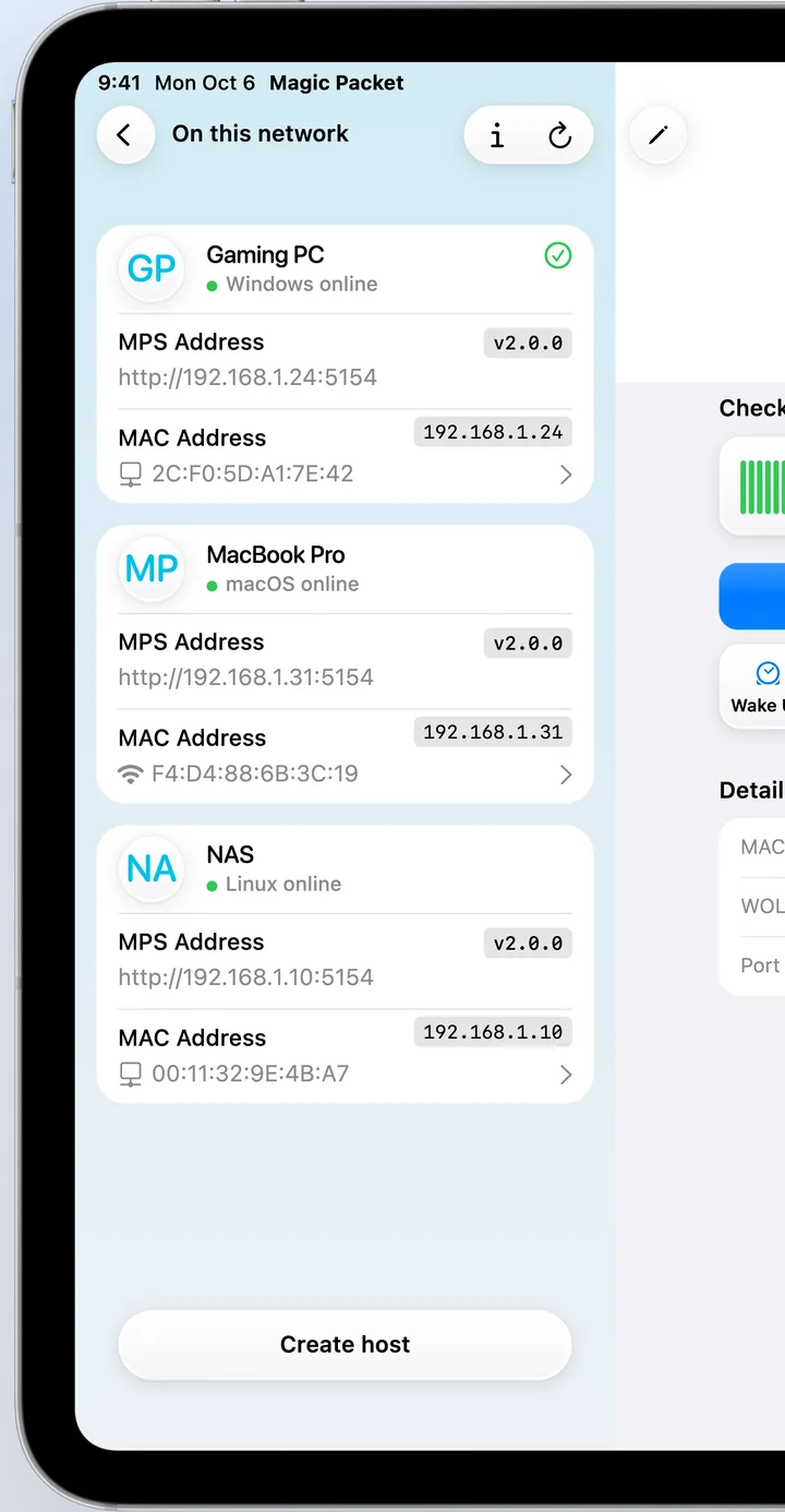 Computers with Magic Packet Server found on the local network